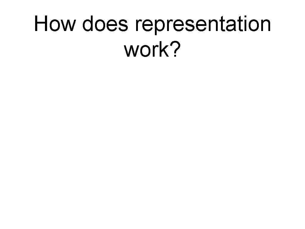 How does representation work? 