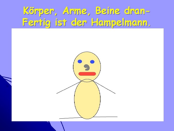 Körper, Arme, Beine dran. Fertig ist der Hampelmann. 