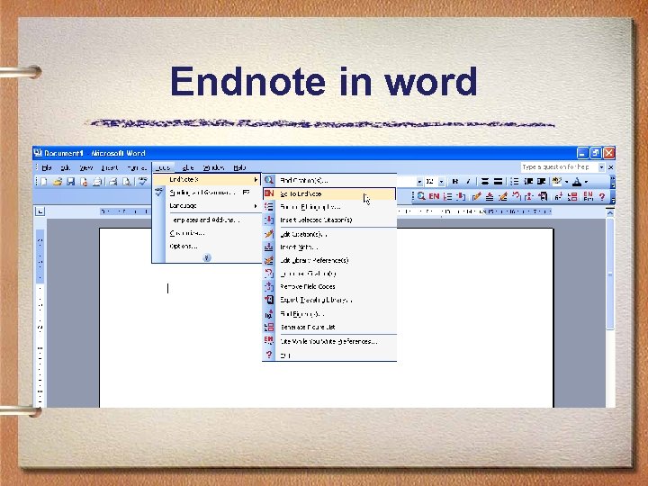 Endnote in word 