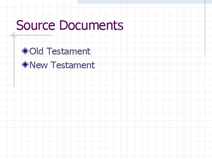 Source Documents Old Testament New Testament 