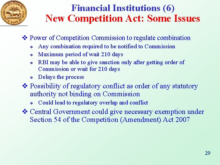 Financial Institutions (6) New Competition Act: Some Issues v Power of Competition Commission to