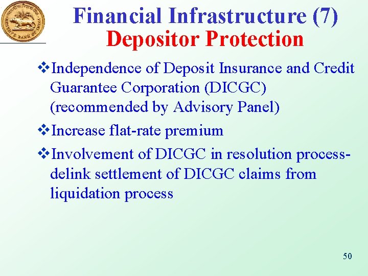 Financial Infrastructure (7) Depositor Protection v. Independence of Deposit Insurance and Credit Guarantee Corporation