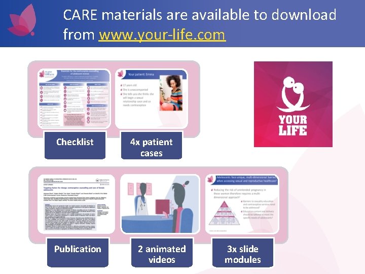 CARE materials are available to download from www. your-life. com Checklist Publication 4 x