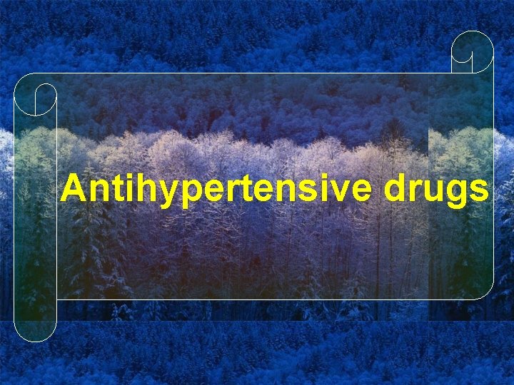 Antihypertensive drugs 