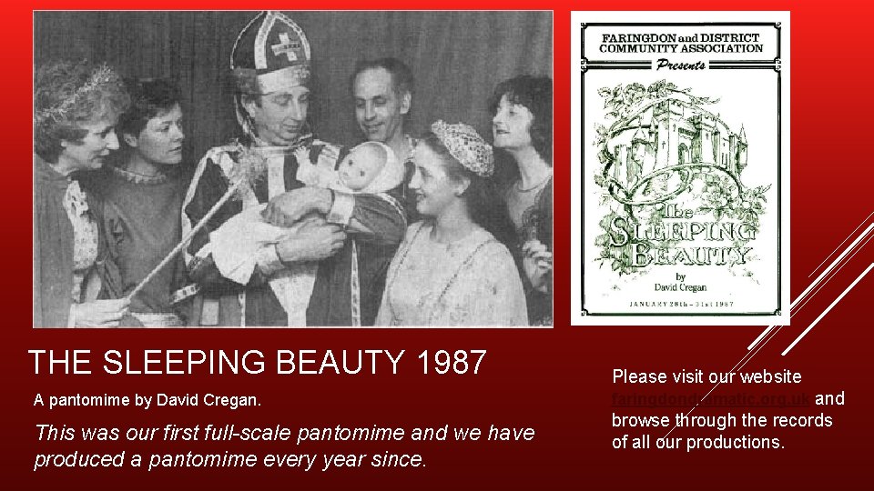 THE SLEEPING BEAUTY 1987 A pantomime by David Cregan. This was our first full-scale