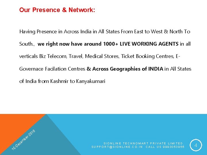 Our Presence & Network: Having Presence in Across India in All States From East