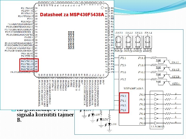 Datasheet za MSP 430 F 5438 A Projekat 6 �Korišćenjem tastera S 1 i