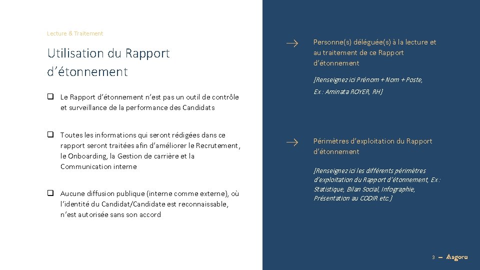 Lecture & Traitement Utilisation du Rapport d’étonnement q Le Rapport d’étonnement n’est pas un