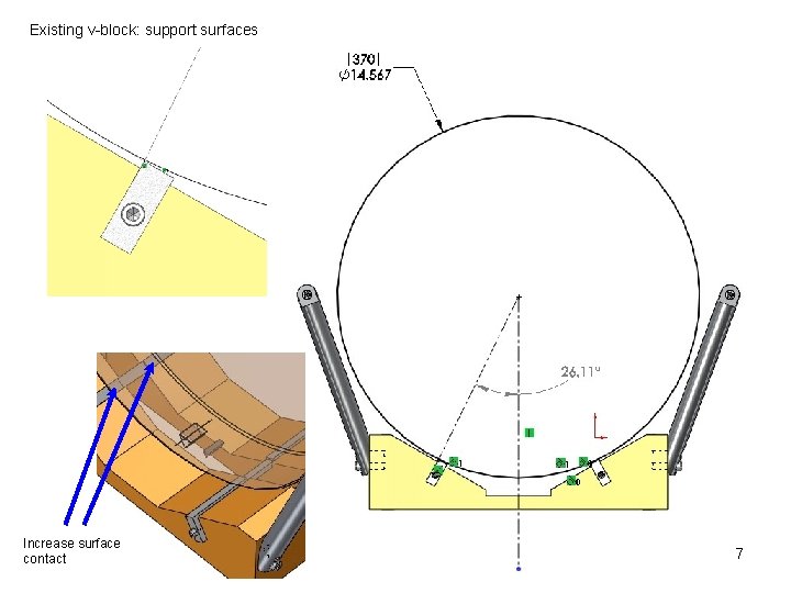 Existing v-block: support surfaces Increase surface contact 7 