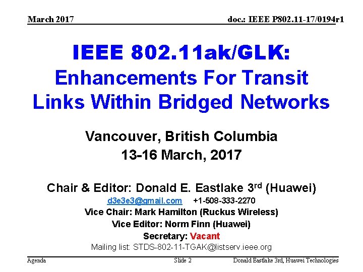 March 2017 doc. : IEEE P 802. 11 -17/0194 r 1 IEEE 802. 11