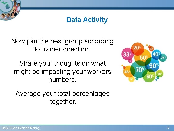 Data Activity Now join the next group according to trainer direction. Share your thoughts