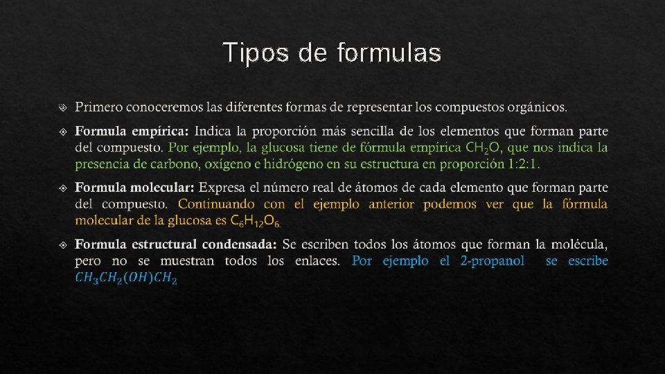 Tipos de formulas 