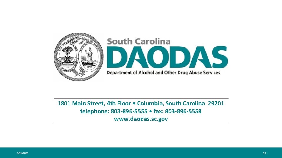 1801 Main Street, 4 th Floor • Columbia, South Carolina 29201 telephone: 803 -896