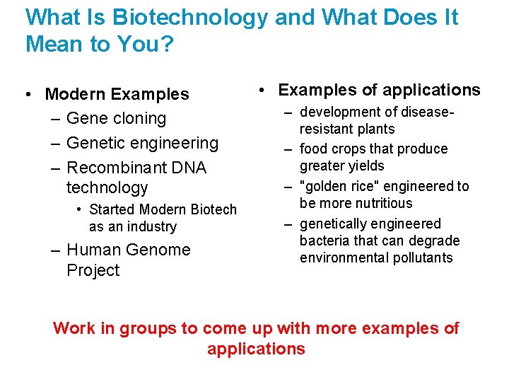 Introduction To Biotechnology Contents What Is Biotechnology And