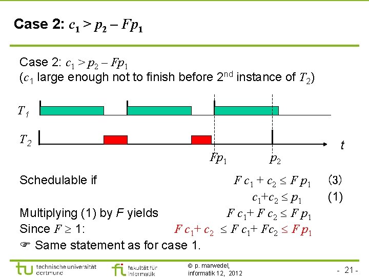 Case 2: c 1 > p 2 – Fp 1 (c 1 large enough