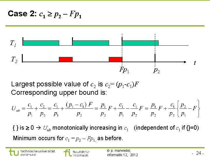 Case 2: c 1 p 2 – Fp 1 T 2 Fp 1 p