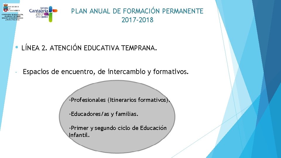 PLAN ANUAL DE FORMACIÓN PERMANENTE 2017 -2018 • LÍNEA 2. ATENCIÓN EDUCATIVA TEMPRANA. -