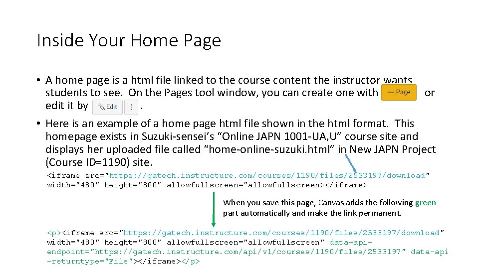 Inside Your Home Page • A home page is a html file linked to Inside Your Home Page • A home page is a html file linked to