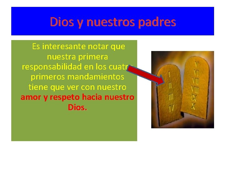 Dios y nuestros padres Es interesante notar que nuestra primera responsabilidad en los cuatro Dios y nuestros padres Es interesante notar que nuestra primera responsabilidad en los cuatro