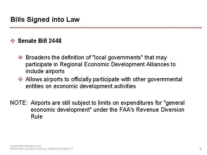 Bills Signed into Law v Senate Bill 2448 v Broadens the definition of "local