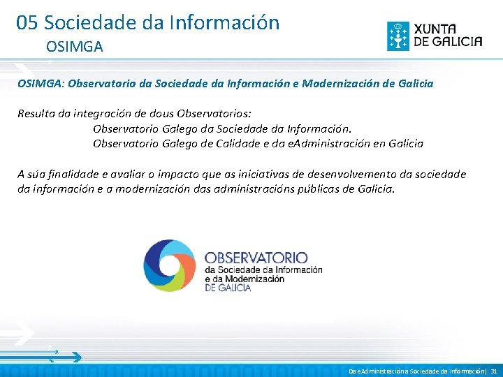 05 Sociedade da Información OSIMGA: Observatorio da Sociedade da Información e Modernización de Galicia