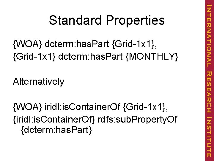 Standard Properties {WOA} dcterm: has. Part {Grid-1 x 1}, {Grid-1 x 1} dcterm: has.