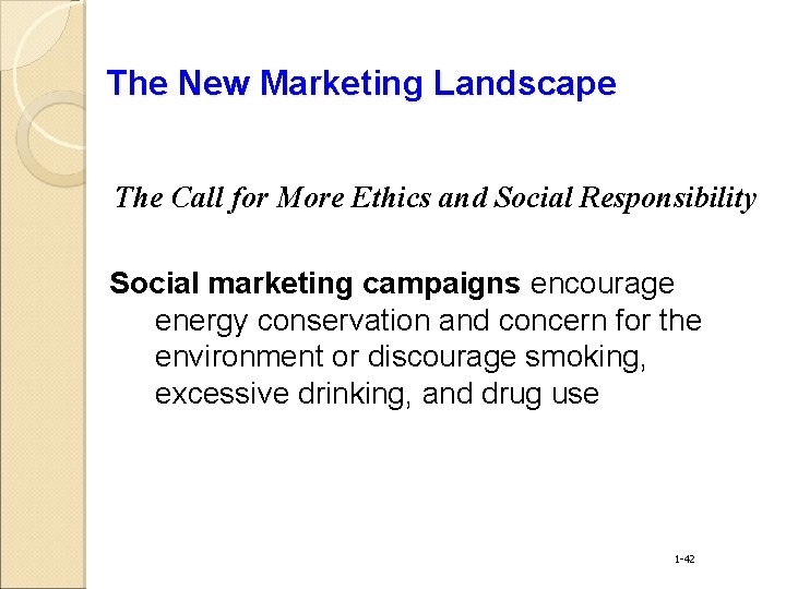 The New Marketing Landscape The Call for More Ethics and Social Responsibility Social marketing