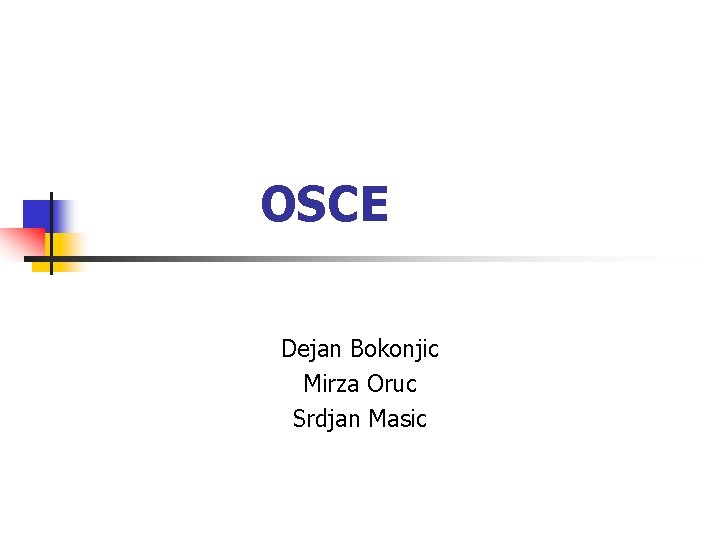 OSCE Dejan Bokonjic Mirza Oruc Srdjan Masic 
