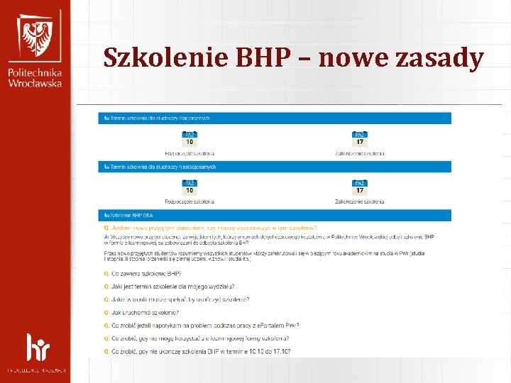 Szkolenie BHP – nowe zasady Szkolenie BHP – nowe zasady