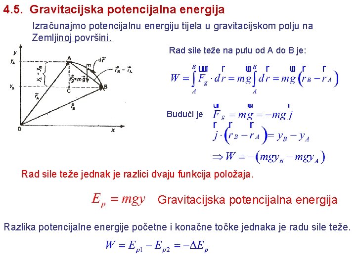 4. 5. Gravitacijska potencijalna energija Izračunajmo potencijalnu energiju tijela u gravitacijskom polju na Zemljinoj 4. 5. Gravitacijska potencijalna energija Izračunajmo potencijalnu energiju tijela u gravitacijskom polju na Zemljinoj