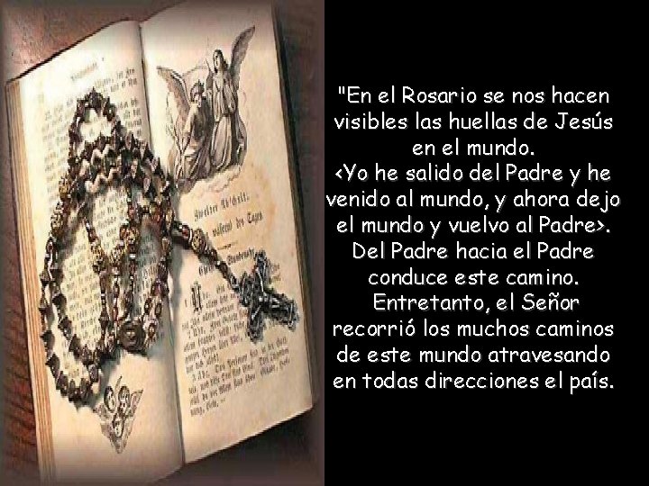 "En el Rosario se nos hacen visibles las huellas de Jesús en el mundo.