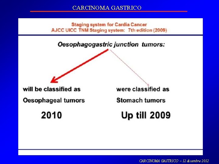 CARCINOMA GASTRICO – 12 dicembre 2012 