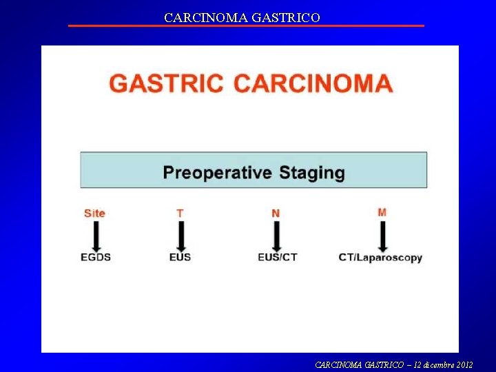 CARCINOMA GASTRICO – 12 dicembre 2012 