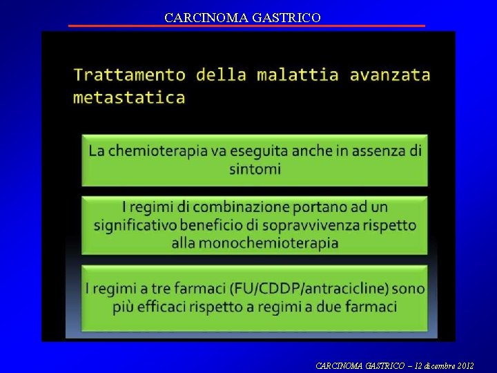 CARCINOMA GASTRICO – 12 dicembre 2012 