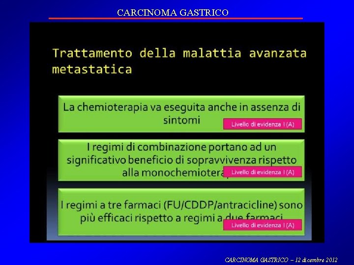 CARCINOMA GASTRICO – 12 dicembre 2012 