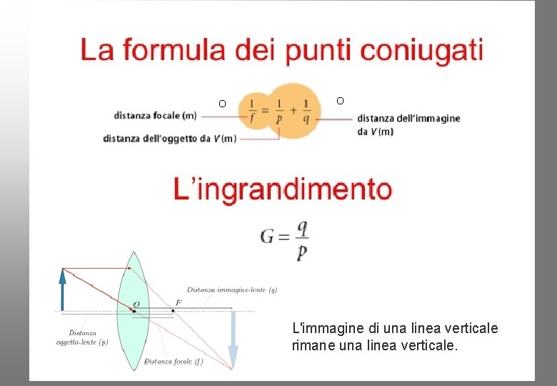 O O L'immagine di una linea verticale rimane una linea verticale. 