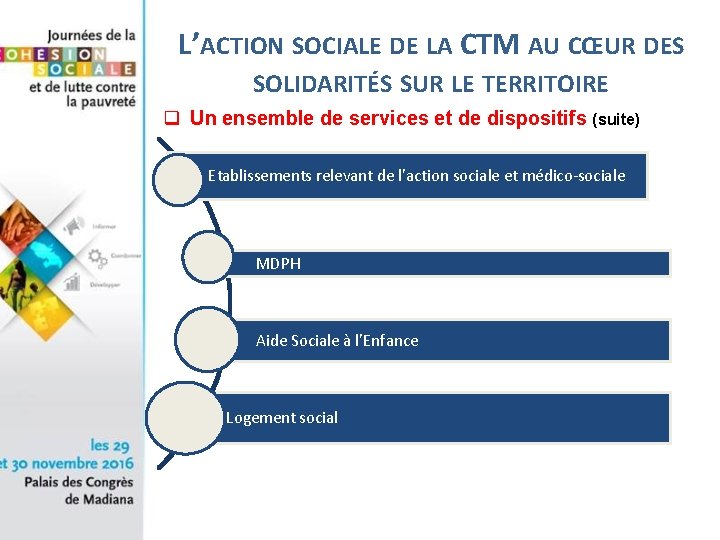 L’ACTION SOCIALE DE LA CTM AU CŒUR DES SOLIDARITÉS SUR LE TERRITOIRE q Un