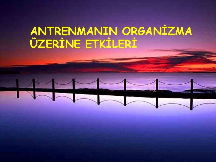 ANTRENMANIN ORGANİZMA ÜZERİNE ETKİLERİ 