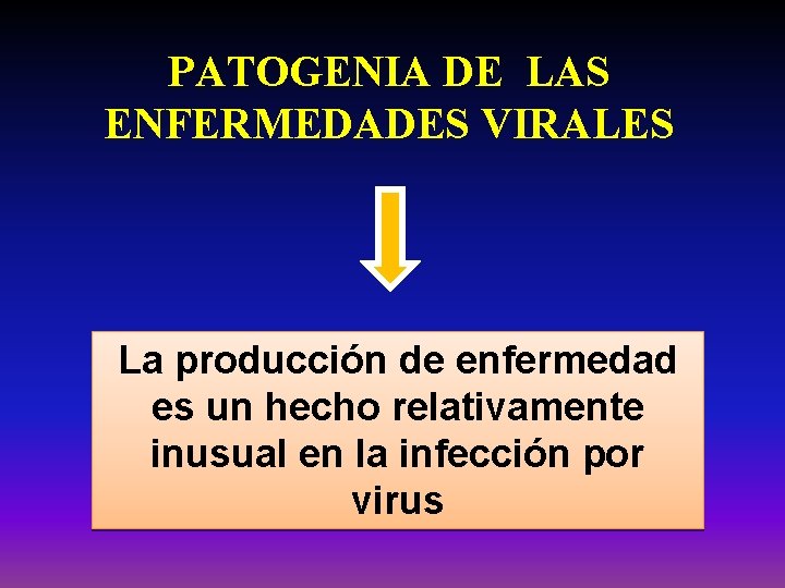 PATOGENIA DE LAS ENFERMEDADES VIRALES La producción de enfermedad es un hecho relativamente inusual