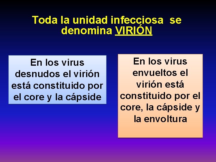 Toda la unidad infecciosa se denomina VIRIÓN En los virus desnudos el virión está