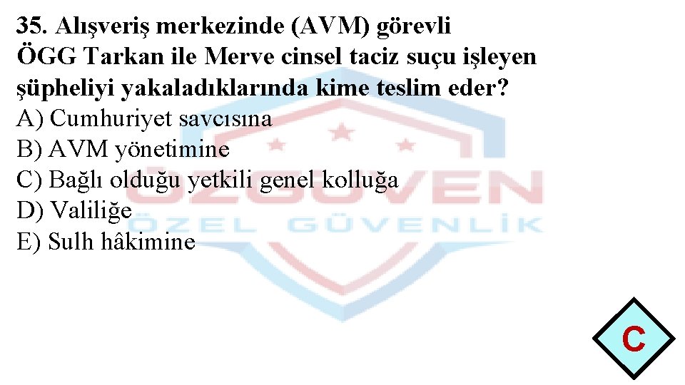 35. Alışveriş merkezinde (AVM) görevli ÖGG Tarkan ile Merve cinsel taciz suçu işleyen şüpheliyi