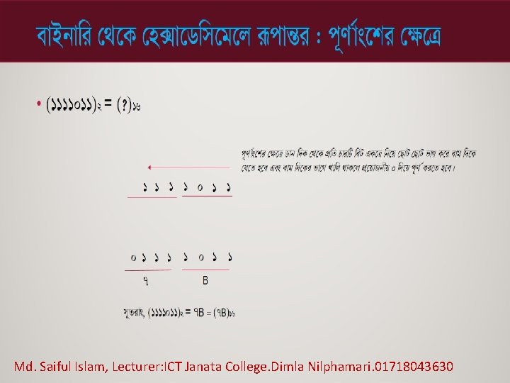 Md. Saiful Islam, Lecturer: ICT Janata College. Dimla Nilphamari. 01718043630 