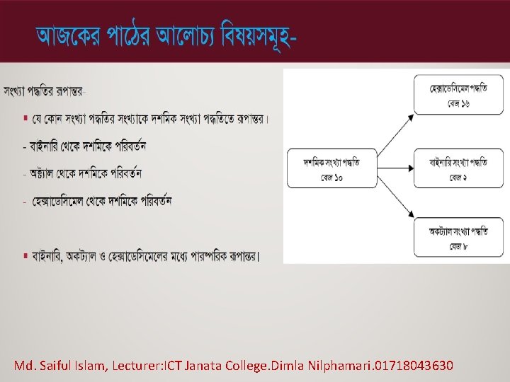 Md. Saiful Islam, Lecturer: ICT Janata College. Dimla Nilphamari. 01718043630 