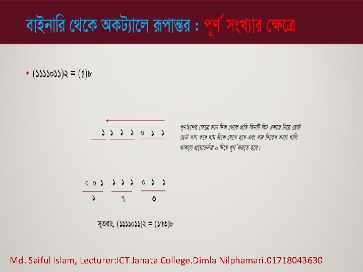 Md. Saiful Islam, Lecturer: ICT Janata College. Dimla Nilphamari. 01718043630 