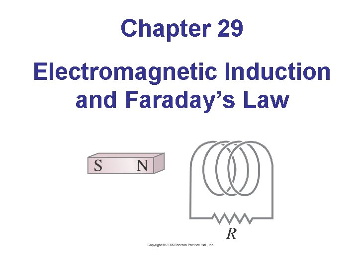 Chapter 29 Electromagnetic Induction and Faraday’s Law 