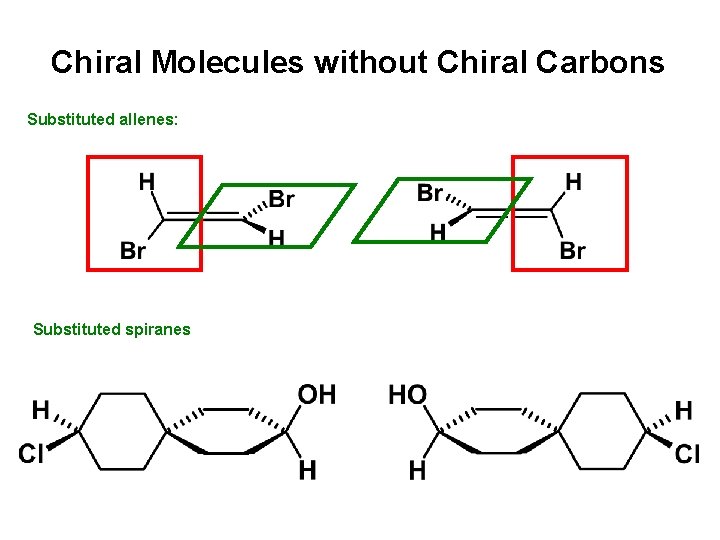 Chiral Molecules without Chiral Carbons Substituted allenes: Substituted spiranes 