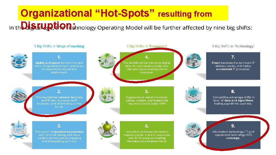 Organizational “Hot-Spots” resulting from Disruption: 