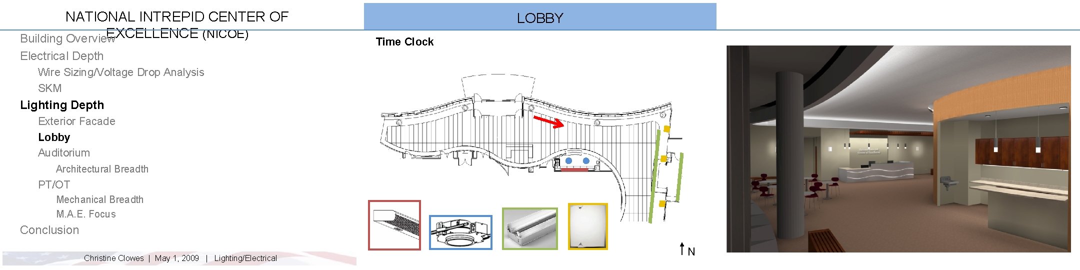 NATIONAL INTREPID CENTER OF EXCELLENCE (NICOE) Building Overview LOBBY Time Clock Electrical Depth Wire