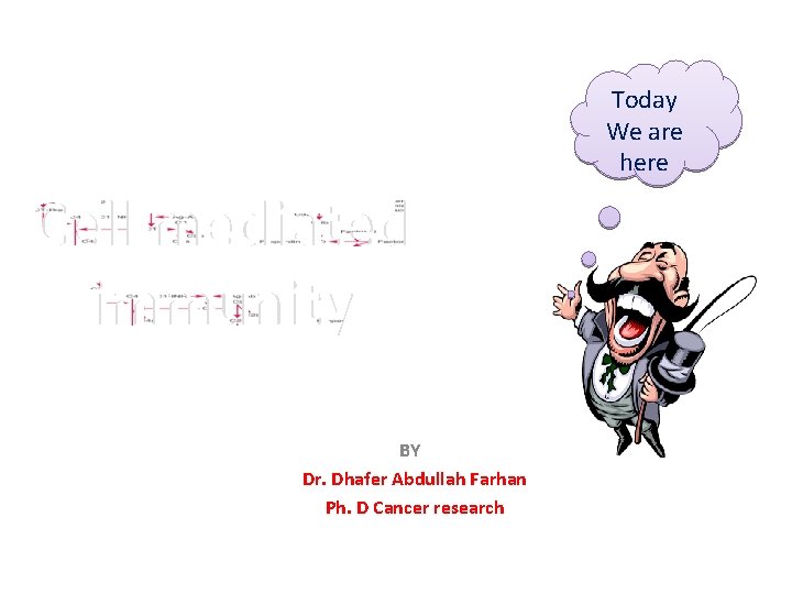 Today We are here Cell mediated immunity BY Dr. Dhafer Abdullah Farhan Ph. D