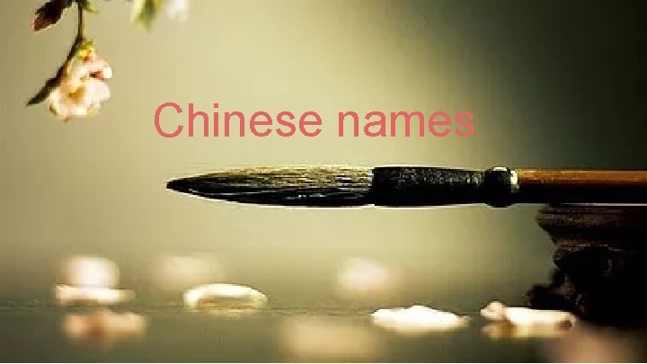 Chinese names 1 